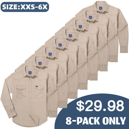 ✨Hot Sale✨Men's Long Sleeve Stone-Washed and Pre-Washed Denim Work Shirt