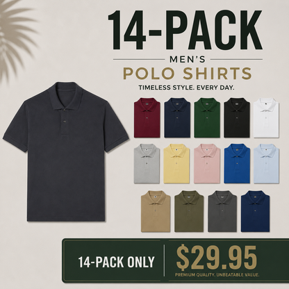 🔥 Final Day Deals Are Here 🔥Men's Lightweight Classic Fit Short Sleeve Polo Shirts