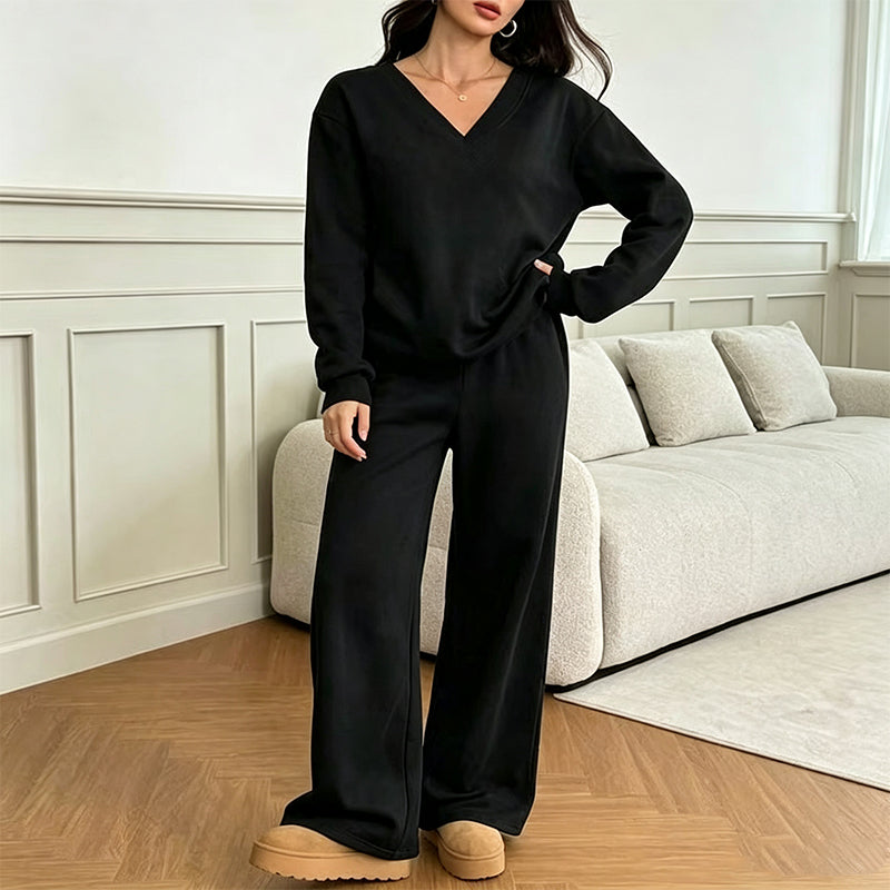 Bestseller🏆👚💕 V-Neck Off-Shoulder Top & Pants Set